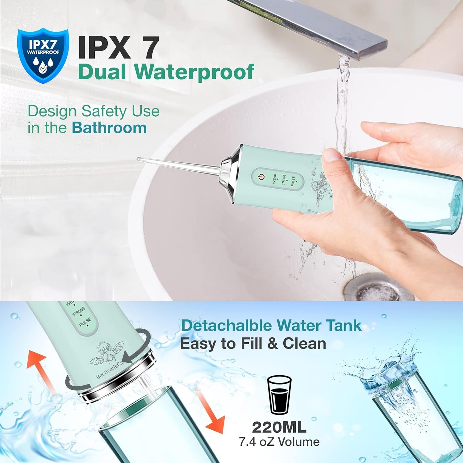 Oral Irrigator With 4 Nozzle Tips