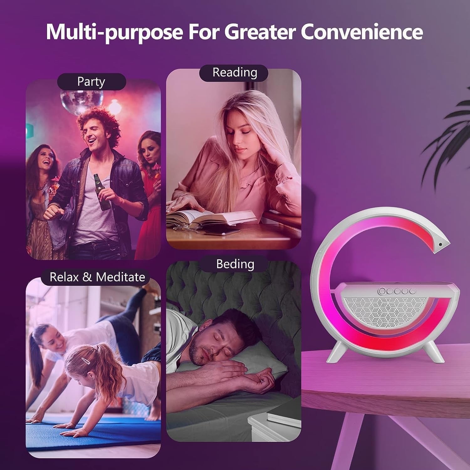 G Shaped 3 in 1 Bluetooth Speaker with FM Radio