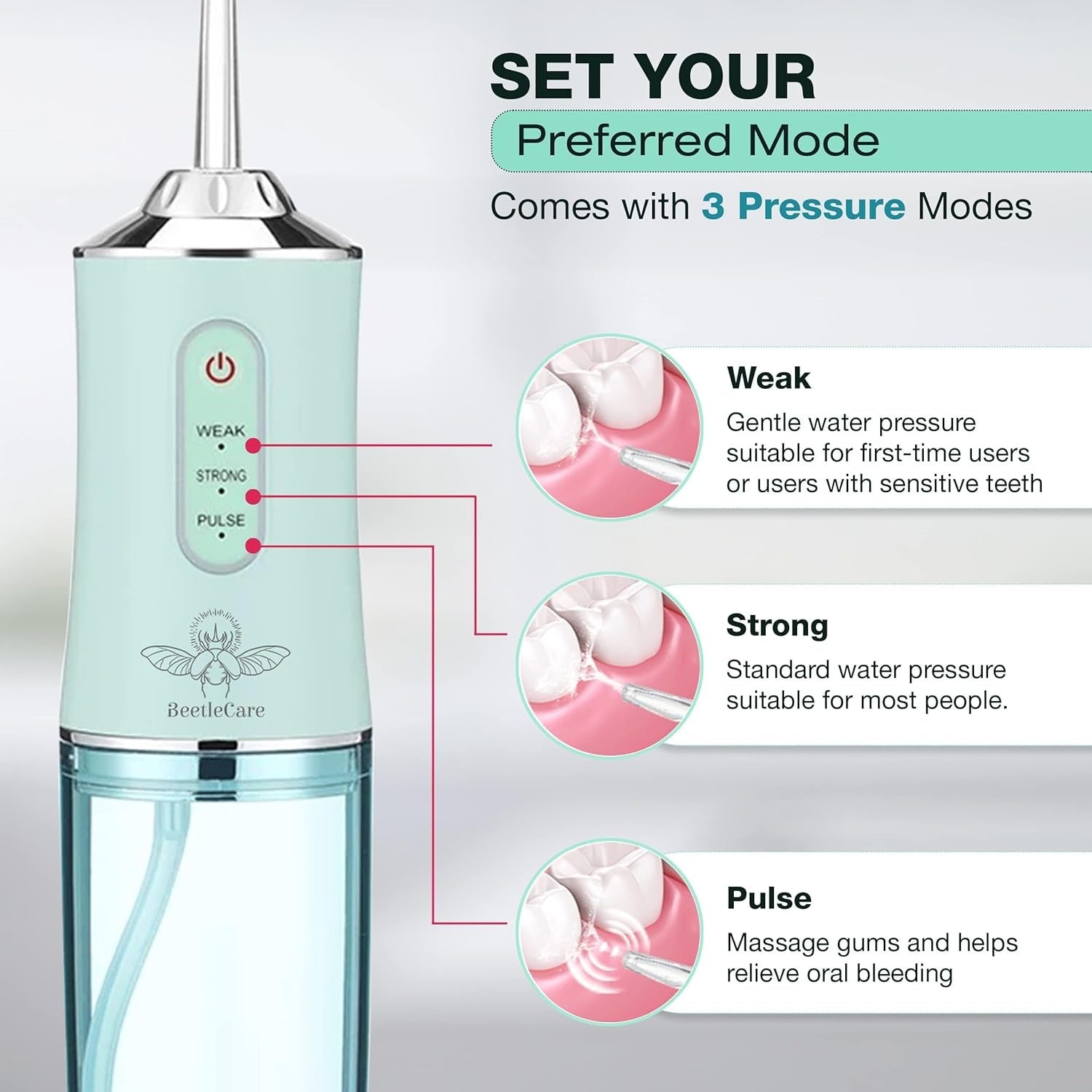 Oral Irrigator With 4 Nozzle Tips